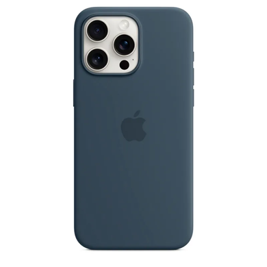 Чохол Silicone case with MagSafe для iPhone 15 Pro Max Storm Blue AAA фото