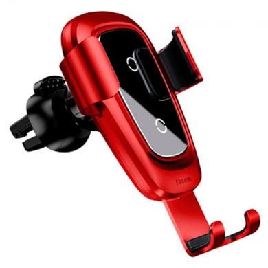 Холдер Baseus Metal Wireless Fast Charger Gravity Car Mount (Air Outlet Type) (WXYL-B09) Red фото