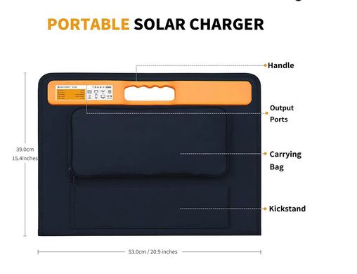 Портативна складна сонячна панель FIREFLY ENERGY 100W 12V USB фото