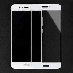 Защитное стекло для Huawei Y7 2019 CAA 2D с проклейкой по всему стеклу белая рамка White фото