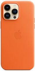 Чохол шкіряний Apple Leather Case with MagSafe для iPhone 14 Pro Max помаранчевий Orange фото