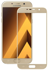 Защитное стекло для Samsung J6 Plus Gold CAA 2D с проклейкой по всему стеклу золотая рамка Gold фото
