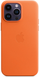 Чехол кожаный Apple Leather Case with MagSafe для iPhone 14 Pro Max оранжевый Orange