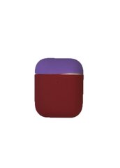 Силіконовий чохол для Airpods 1/2 червоний + фіолетовий ARM тонкий Crimson + Purple фото