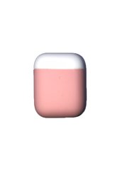 Силіконовий чохол для Airpods 1/2 рожевий + білий ARM тонкий Pink + White фото