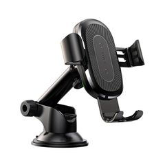 Холдер Baseus Wireless Fast Charger Gravity Car Mount (osculum type) (WXYL-A01) Black фото