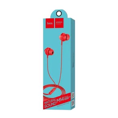 Навушники вакуумні Hoco M14 3.5 Jack з мікрофоном червоні Red фото