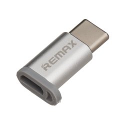 Переходник Remax microUSB/type-c silver RA-USB1 фото