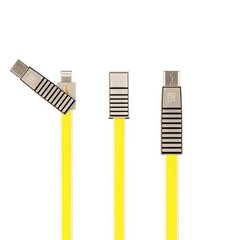 Кабель Lightning / MicroUSB / Type-C to USB Remax RC-072th 3in1 1 метр жовтий Yellow фото
