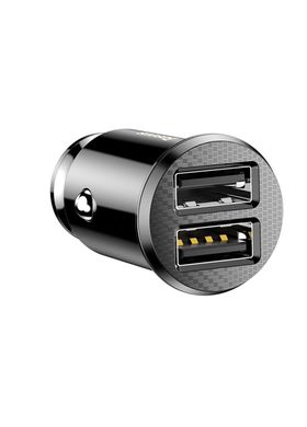 Автомобильная зарядка Baseus 2 USB 3.1A grain car charger black (CCALL-DS01) фото