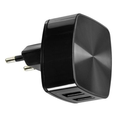 Мережевий зарядний пристрій Remax 2 порту USB швидка зарядка 2.4A СЗУ чорне Black (RP-U215) + USB Cable iPhone 7 фото