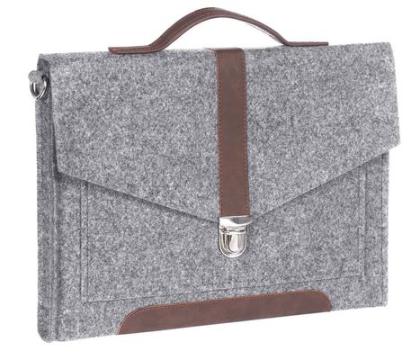 Фетровий чохол-сумка Gmakin для MacBook Air / Pro 13.3 сірий з ручками (GS12) Gray фото