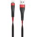 Кабель Lightning to USB Hoco U39 1,2 метра чорний + червоний Black / Red