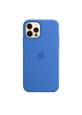Чехол силиконовый soft-touch Apple Silicone case для iPhone 12 Pro Max синий Capri Blue фото