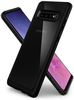 Чехол противоударный Spigen Original Ultra Hybrid для Samsung Galaxy S10 черный ТПУ+стекло Matte Black фото