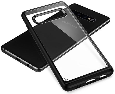 Чехол противоударный Spigen Original Ultra Hybrid для Samsung Galaxy S10 черный ТПУ+стекло Matte Black фото