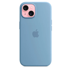 Чохол Apple Silicone case with MagSafe для iPhone 15 Winter Blue AAA фото