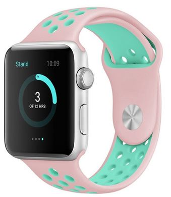 Ремешок Nike Band для Apple Watch 42/44mm силиконовый розовый+мытный спортивный ARM Series 6 5 4 3 2 1 Pink+Green фото