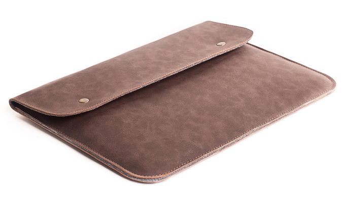 Кожаный чехол-конверт Gmakin для Macbook Air 13 (2012-2017) / Pro Retina 13 (2012-2015) коричневый (GM47) Brown фото