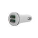 Автомобільний зарядний пристрій LDNIO 2 порту USB швидка зарядка 3.1A АЗП біле White + USB кабель Lightning (DL-C23)