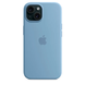 Чехол Apple Silicone case with MagSafe для iPhone 15 Winter Blue AAA