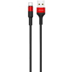 Кабель USB to USB Type-C Usams US-SJ221 U5 1,2 метра чорний + червоний Red фото