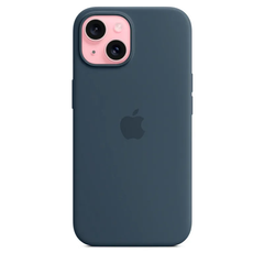 Чохол Apple Silicone case with MagSafe для iPhone 15 Storm Blue AAA фото