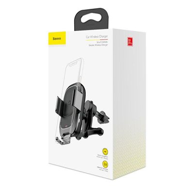 Автомобільний тримач для телефону Baseus Wireless Charger Smart Vehicle Bracket Holder (WXZN-01) чорний Black фото