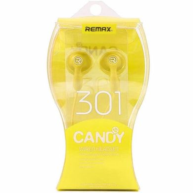 Навушники вкладиші Remax (OR) RM-301 3.5 Jack з мікрофоном жовті Yellow фото