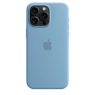 Чохол Silicone case with MagSafe для iPhone 15 Pro Winter Blue AAA фото