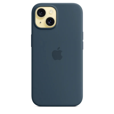 Чохол Apple Silicone case with MagSafe для iPhone 15 Storm Blue AAA фото