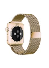 Ремешок Milanese Loop для Apple Watch 42/44mm металлический золотой магнитный ARM Series 6 5 4 3 2 1 Gold фото