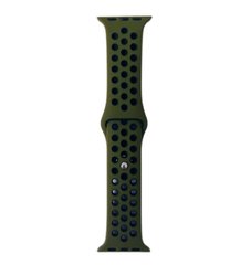 Ремінець Nike Band для Apple Watch 42/44/45mm силіконовий зелений+чорний спортивний ARM Series 5 4 3 2 1 olive/black фото