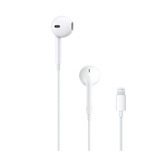 Наушники вкладыши Apple EarPods (MMTN2) с разъёмом Lightning с микрофоном белые White фото