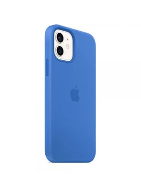 Чохол силіконовий soft-touch Apple Silicone case with Mag Safe для iPhone 12/12 Pro синій Capri Blue фото