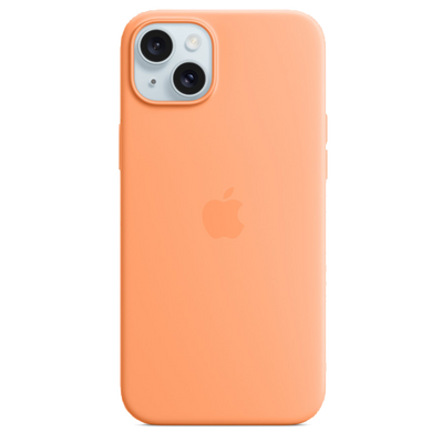 Чохол Silicone case with MagSafe для iPhone 15 Plus Orange Sorbet фото