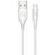 USB Cable Usams US-SJ268 Round U18 MicroUSB White 1m