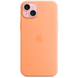 Чехол Silicone case with MagSafe для iPhone 15 Plus Orange Sorbet