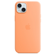 Чохол Silicone case with MagSafe для iPhone 15 Plus Orange Sorbet