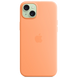 Чохол Silicone case with MagSafe для iPhone 15 Plus Orange Sorbet