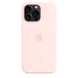 Чехол Silicone case with MagSafe для iPhone 15 Pro Light Pink AAA