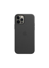 Чехол кожаный Apple Leather Case with MagSafe (MHKM3) для iPhone 12 Pro Max черный Black фото