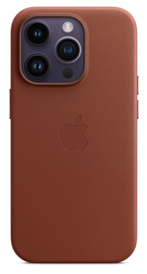 Чохол шкіряний Apple Leather Case with MagSafe для iPhone 14 Pro Max коричневий Umber фото