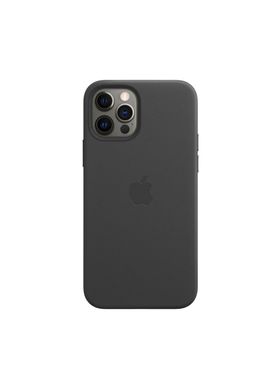 Чехол кожаный Apple Leather Case with MagSafe (MHKM3) для iPhone 12 Pro Max черный Black фото