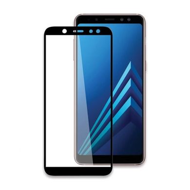 Захисне скло з рамкою для Samsung A7 (2018) CAA 2D з проклеюванням по рамці чорна рамка Black фото