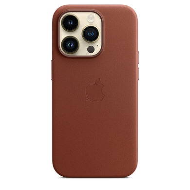 Чохол шкіряний Apple Leather Case with MagSafe для iPhone 14 Pro Max коричневий Umber фото