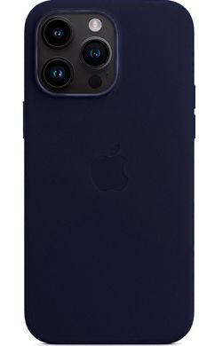 Чохол Leather Case with Magsafe для Apple iPhone 14 Pro Max Midnight Blue AAA фото