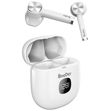 Навушники бездротові вкладиші OneDer TWS-W16 Bluetooth з мікрофоном білі White фото
