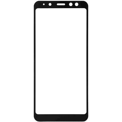 Захисне скло для Samsung A8 (2018) CAA 3D ​​із закругленими краями чорна рамка Black фото