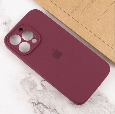 Чохол Silicone Case Full Camera Protective (AA) для Apple iPhone 14 Pro (Бордовий / Plum) фото